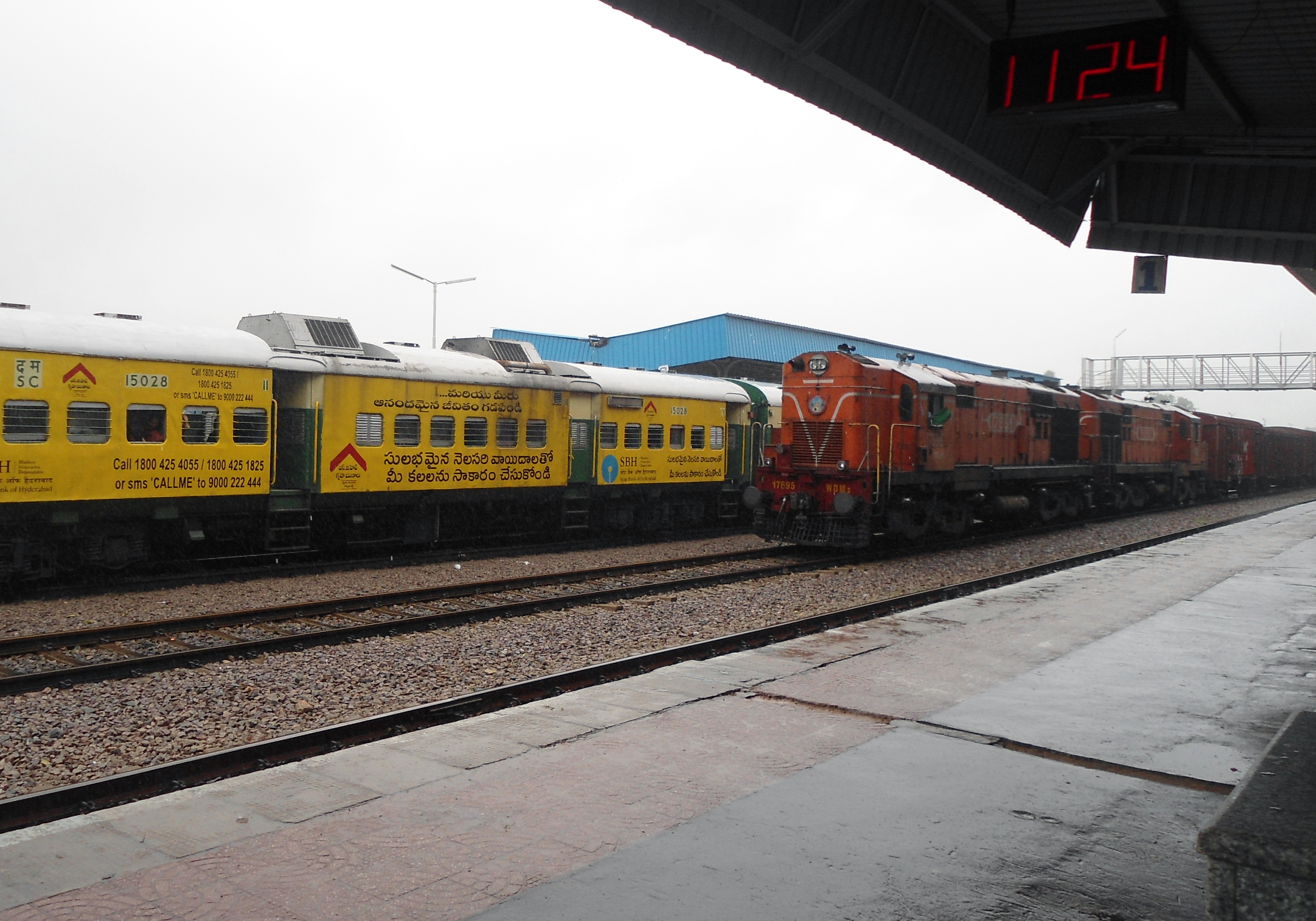 (SC-Medchal) Local and Freight train at Bolarum Railway Station