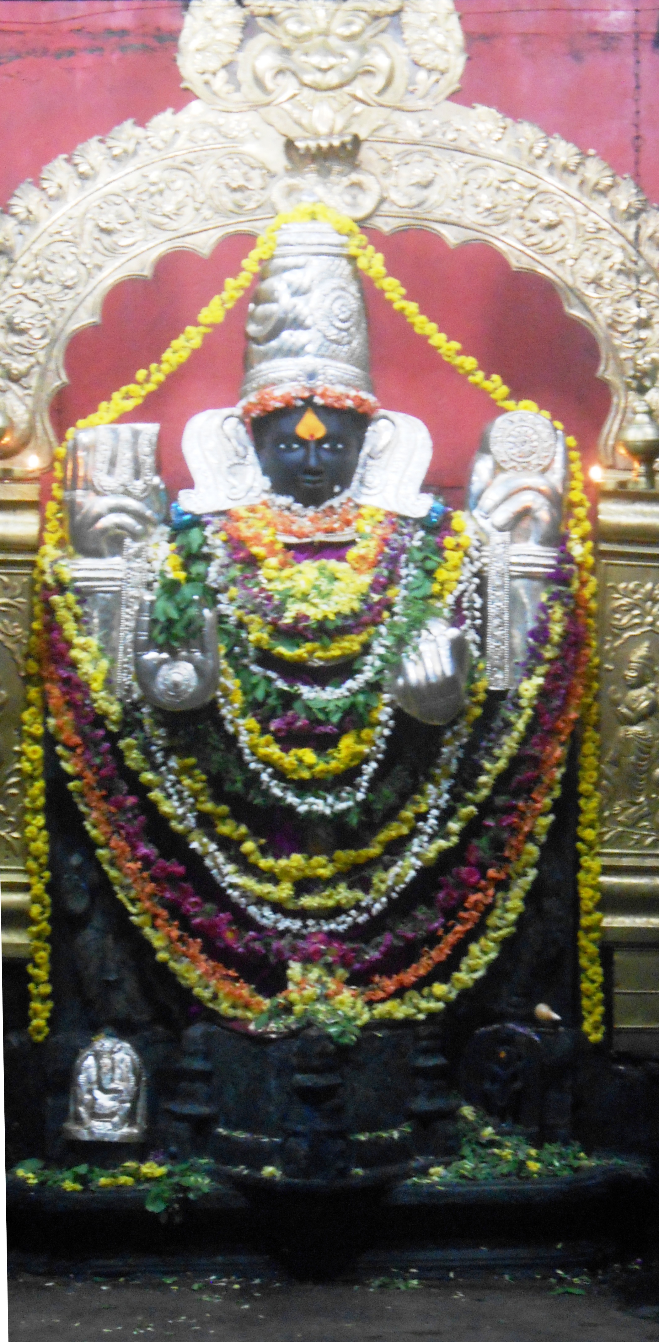 Image of the Hindu god Harihara in the sanctum