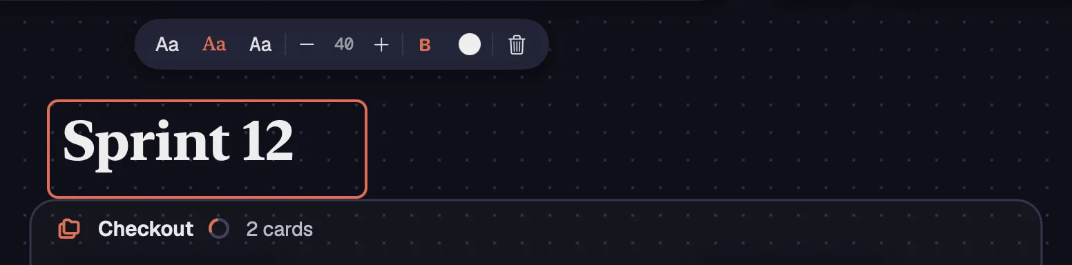 A free-standing heading and the text bar