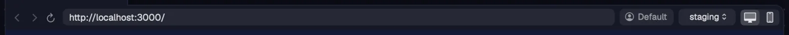 A portal's bar on the server's localhost