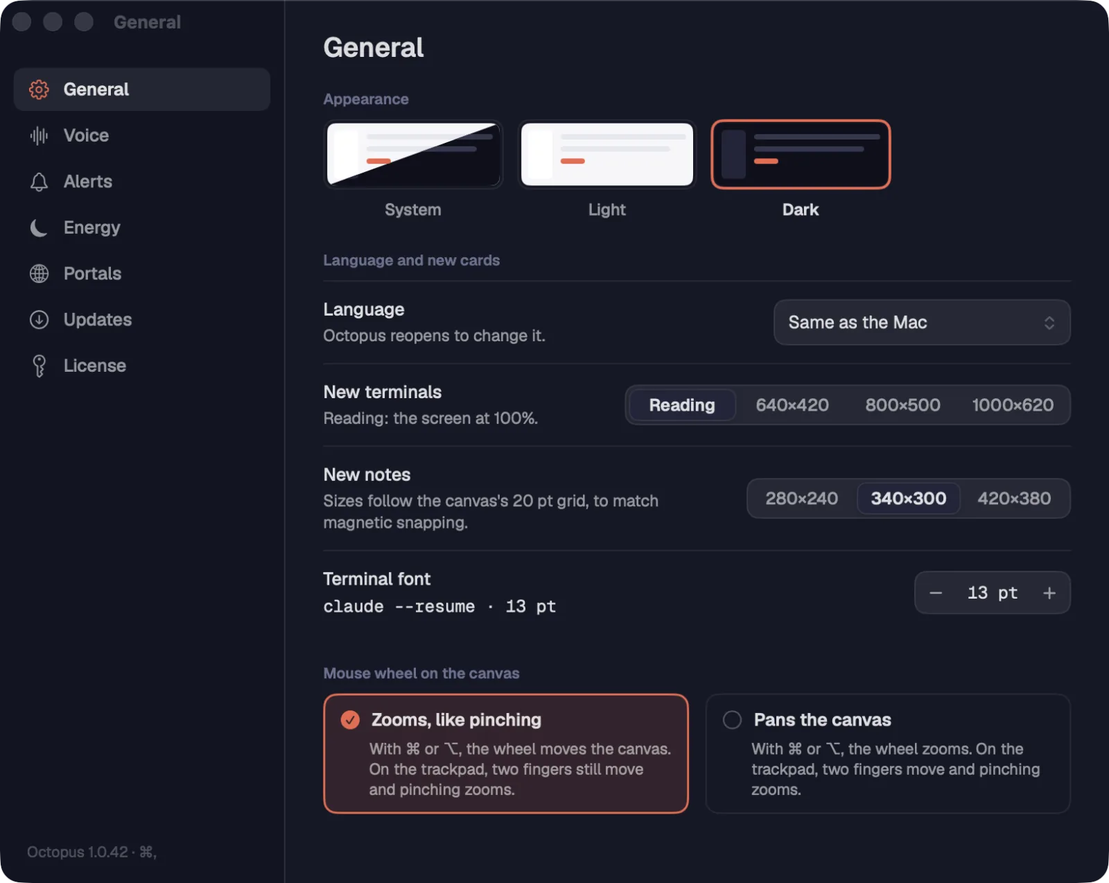 Settings › General