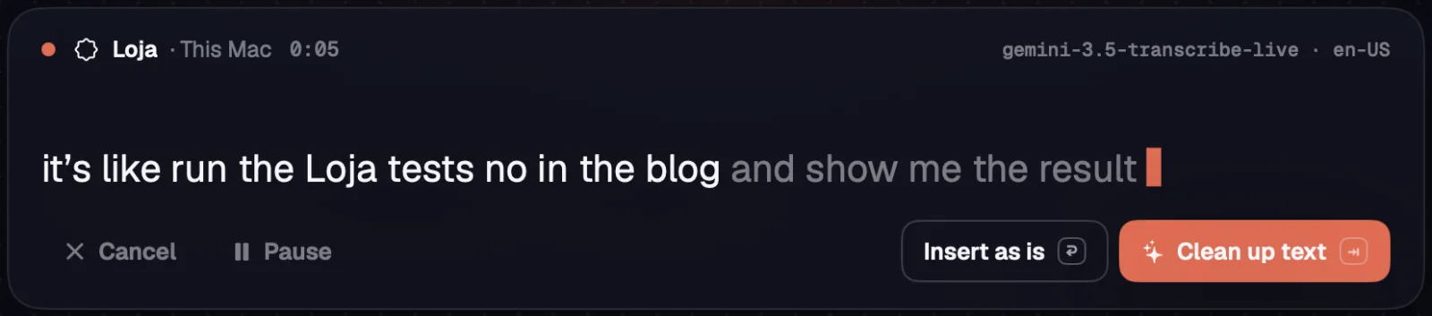 Both buttons already show while you speak