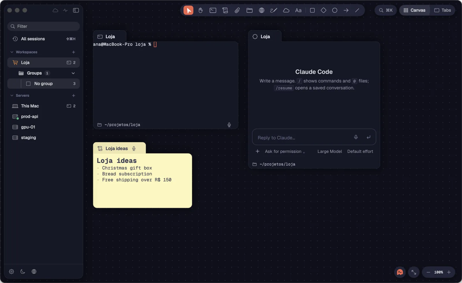 The microphones of a terminal, a chat and a note, and the octopus in the corner
