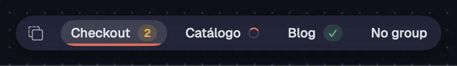 The group bar at the bottom of the canvas.