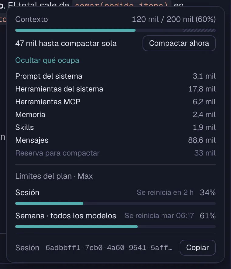 El panel del contexto y de los límites del plan