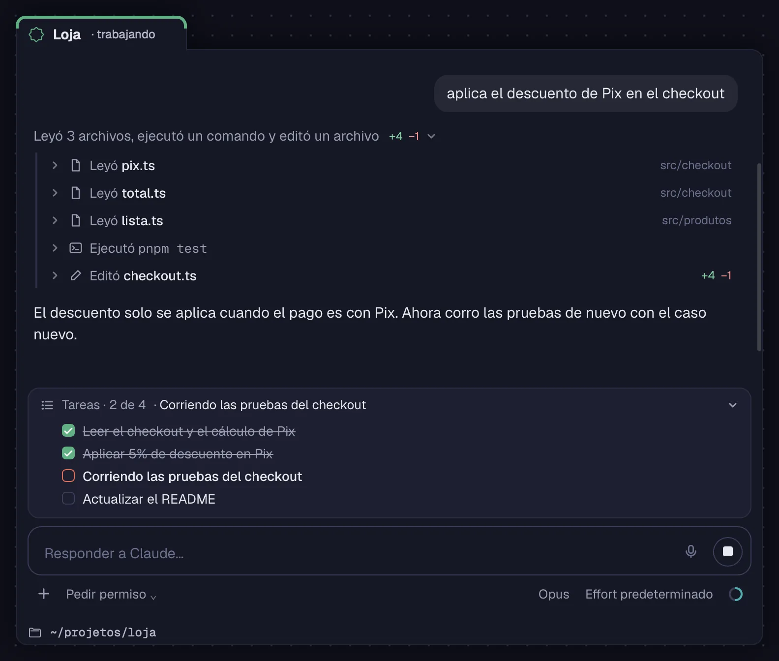 Pasos agrupados y la lista de tareas