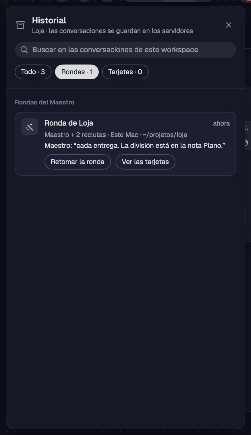 Una ronda del Maestro en el historial