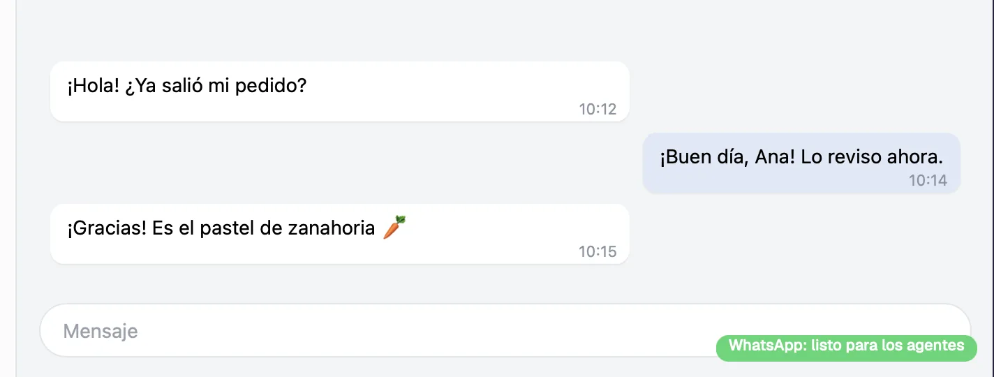 El sello de estado de WhatsApp en la esquina del portal