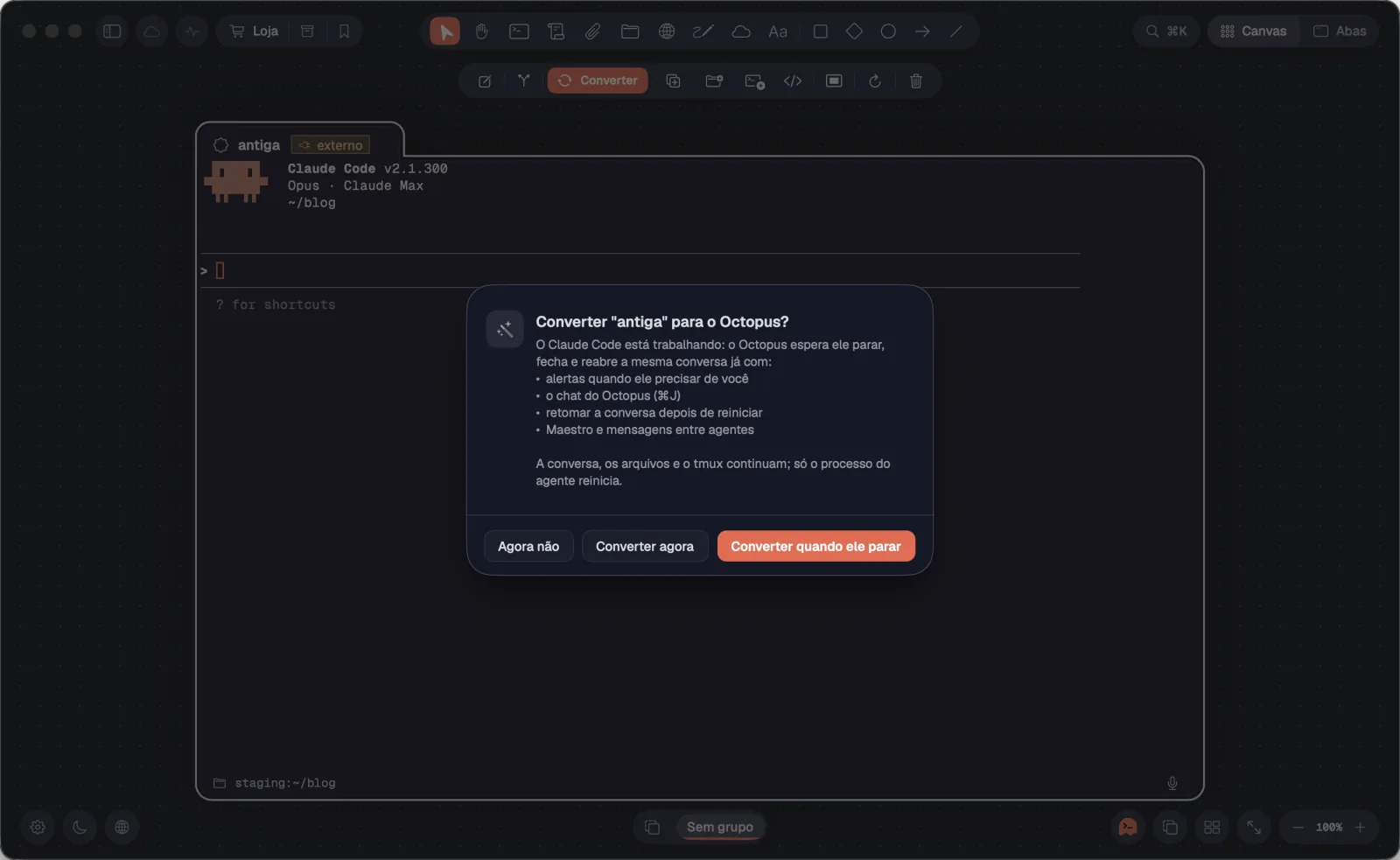 Um agente externo e o pedido para converter
