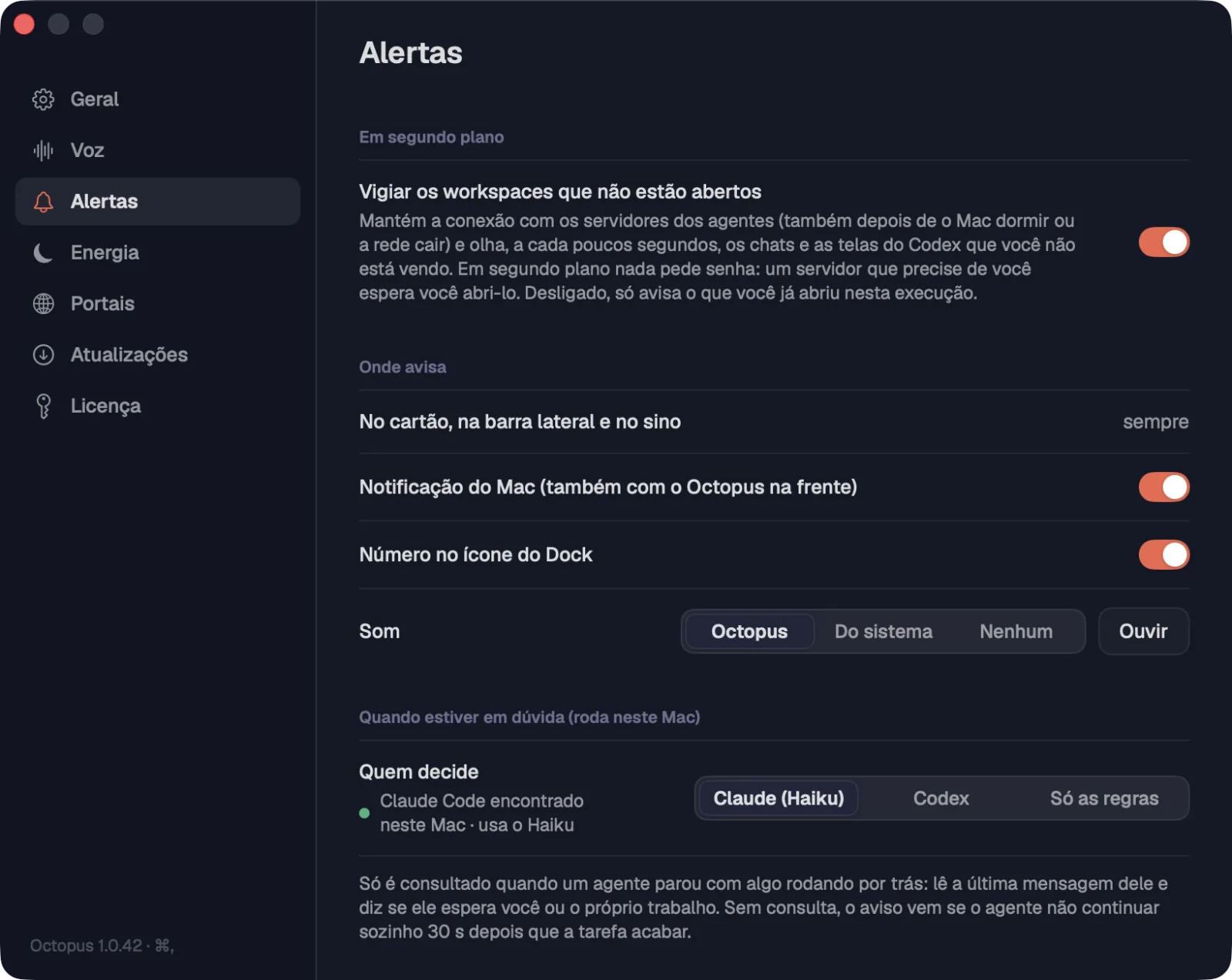 Ajustes › Alertas
