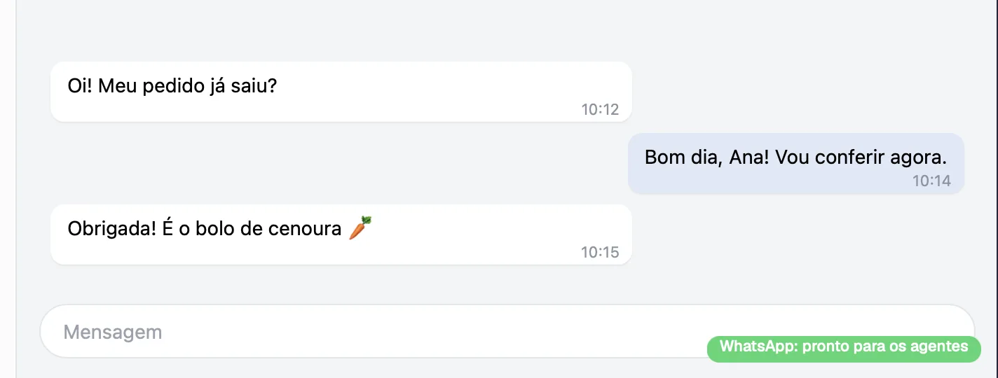 O selo de estado do WhatsApp no canto do portal