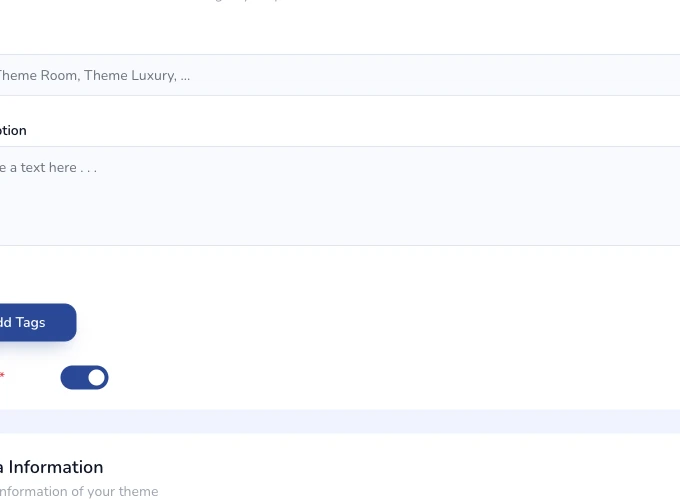 Theme form filled and ready to save.