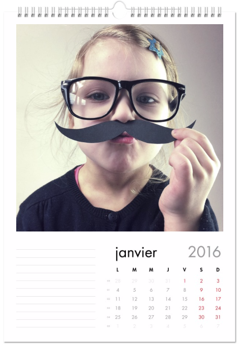 calendrier personnalise 2016