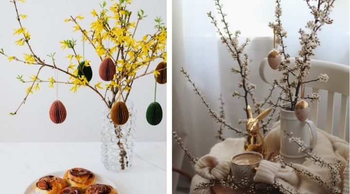 Déco de Pâques à faire soi-même : 6 idées pleines de flair arbres de paques en bouquet