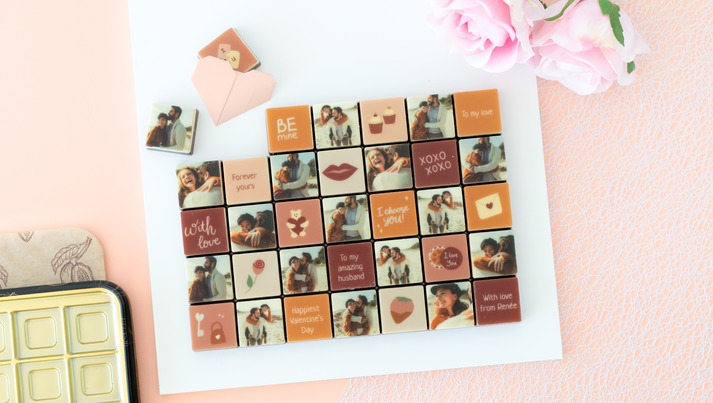 chocolats personnalisés illustrés pour exprimer son amour