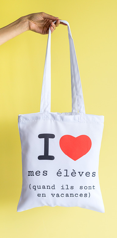 Tote bag avec texte humoristique - idée cadeau professeur pour la fin de l'année scolaire