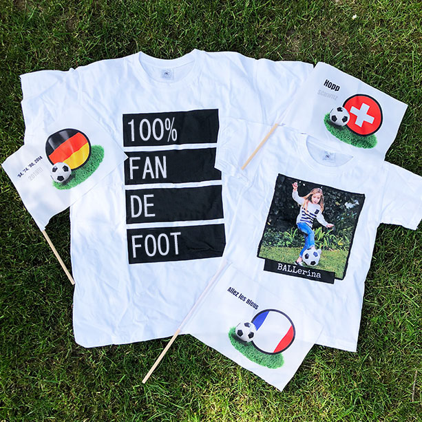 T-shirts personnalisables avec drapeaux Coupe du Monde
