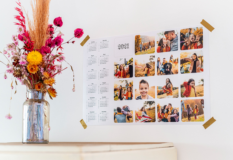 Planning annuel personnalisable avec des photos