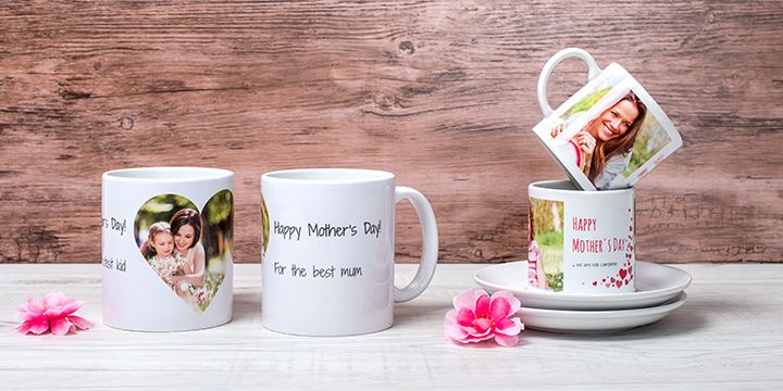 Personalised pair of mugs and espresso set for Mother's Day