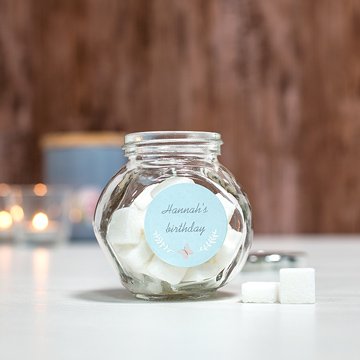 Sugar bowl with personalised sticker