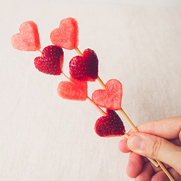 Red fruit heart shaped