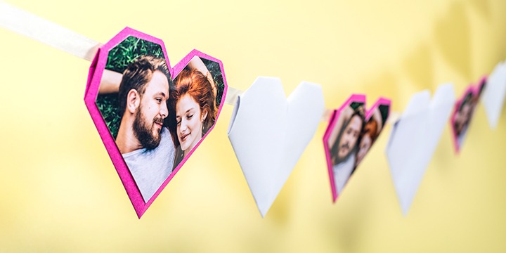 Origami hearts banner