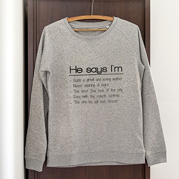 Matching sweatshirts with texts for couples