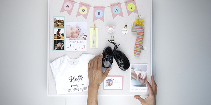 DIY baby shadow box