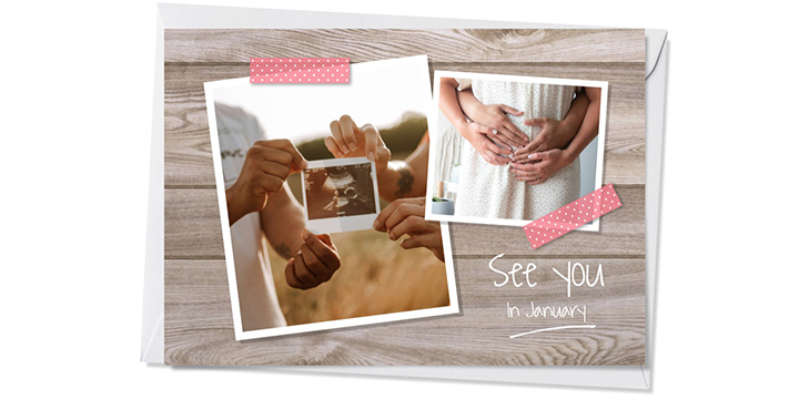 announce your pregnancy - post card from the baby