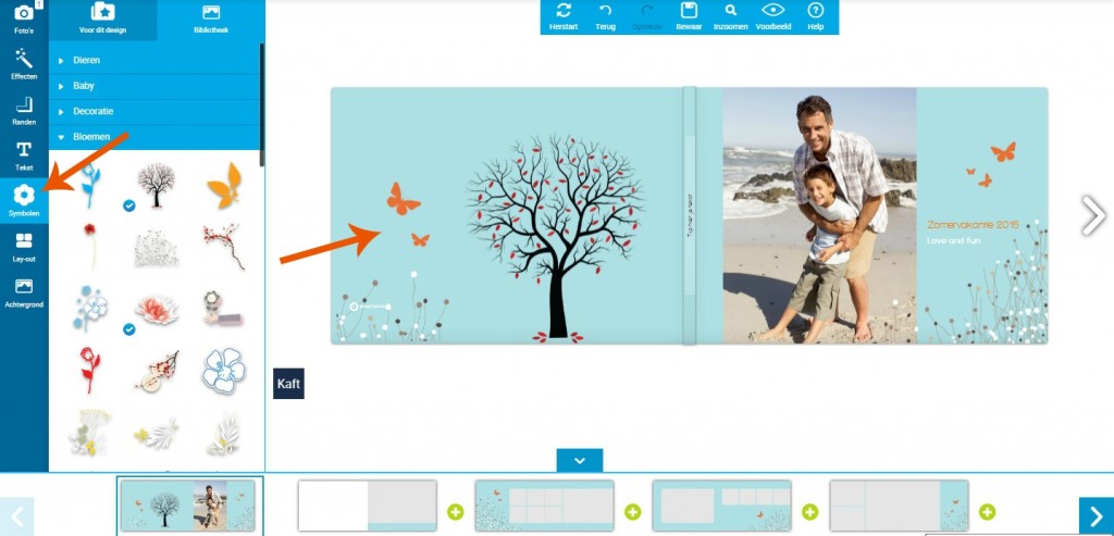 Fotoboek met symbolen