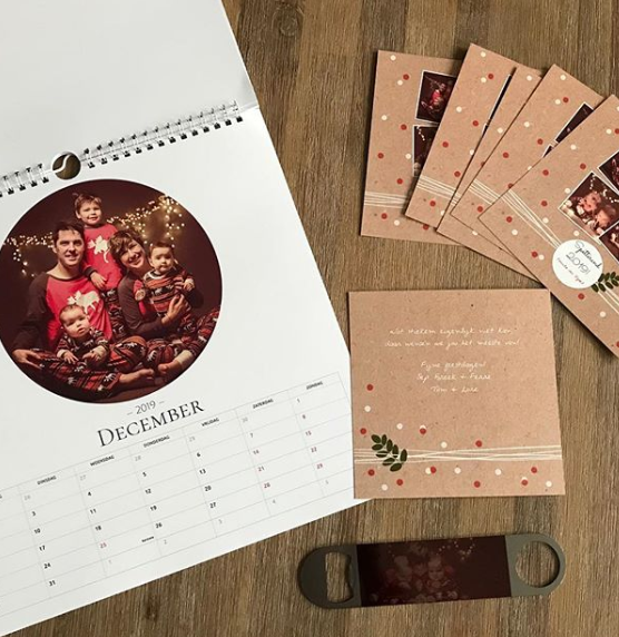 Kerstkaartjes, Kalender en flessenopener