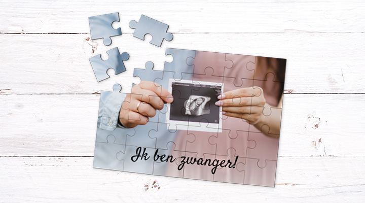 Een puzzel als zwangerschapsaankondiging