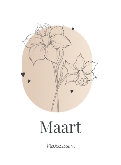 Poster voor de geboortebloem van maart