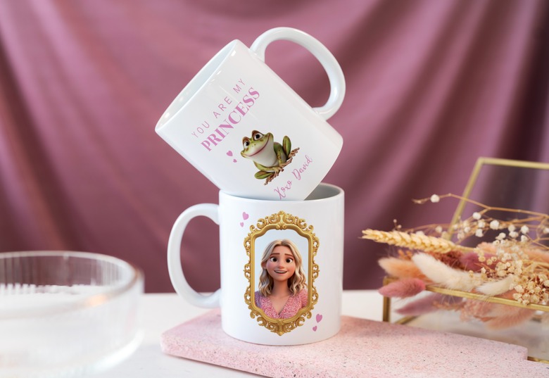 Gepersonaliseerde mok bedrukken met AI image foto voor Valentijn