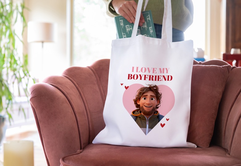 Totebag met AI image voor valentijn - i love my boyfriend