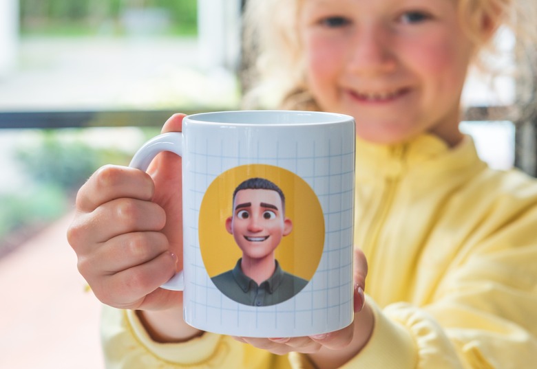 Mok met AI fotofilter cadeau juf meester