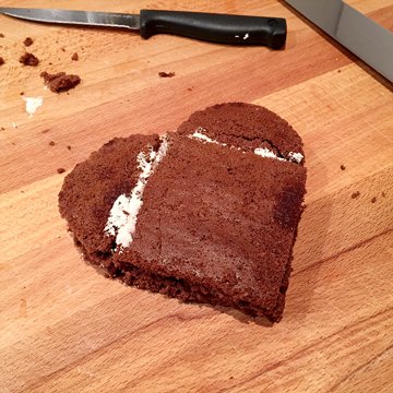 Heart shaped chocolate cake