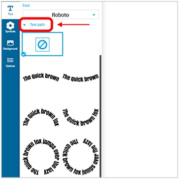 How to add a text path