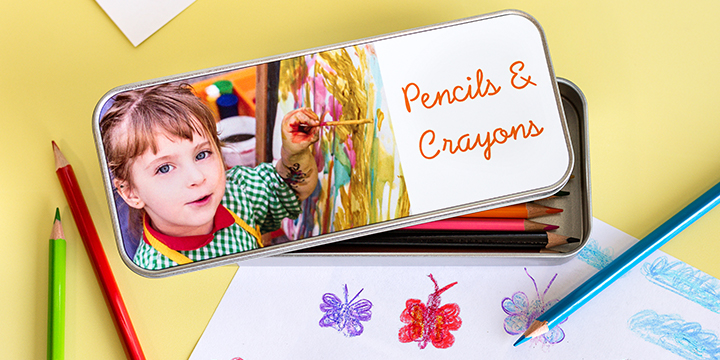 Boîte personnalisée pour stylos et crayons