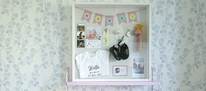 Baby shadow box – Turn newborn keepsakes into art!