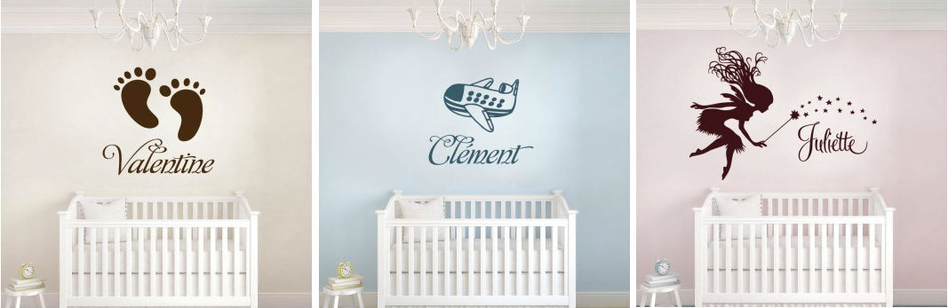 Stickers muraux Chambre enfant et bébé - Décoration prénom personnalisé