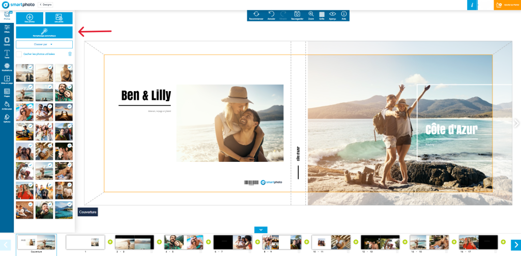 Ajoutez vos photos automatiquement - Votre livre photo en 3 étapes : Comment créer un livre photo sur Internet rapidement ?