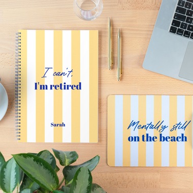 cadeau personnalisé départ retraite : carnet de note fun couverture personnalisée