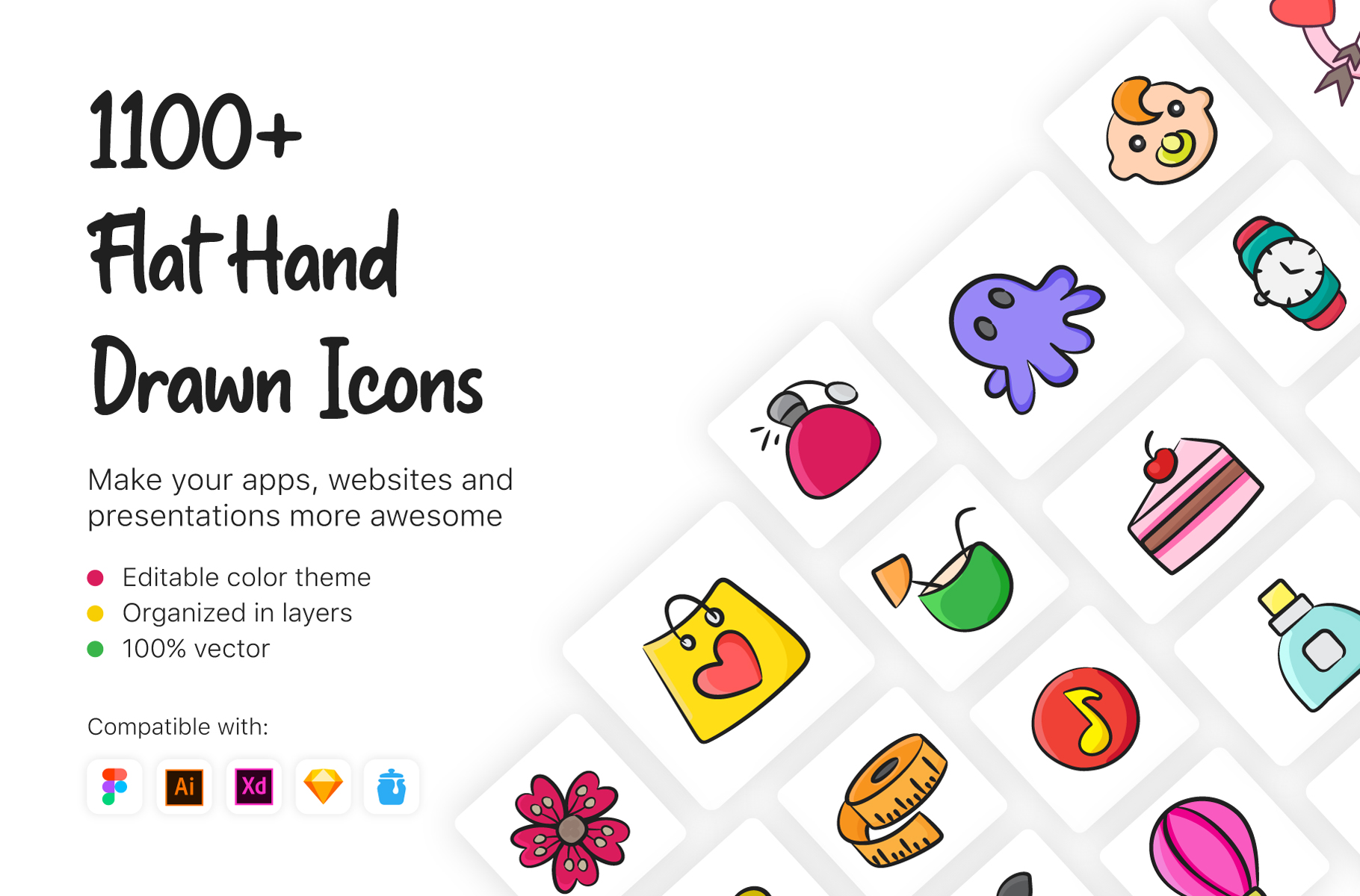 1100 Flat icons