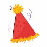 Download premium flat sticker of party hat