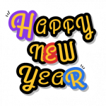 A beautiful sticker of happy new year, flat vector