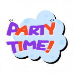 Beautiful flat sticker of party time with editable facility