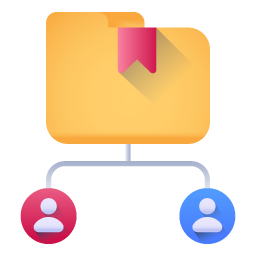 Grab this editable flat icon of shared data folder