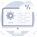 Cloud Coding -Flat Web and Mobile App Icons