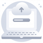 Uploading Process -Flat Web and Mobile App Icons